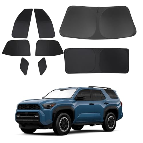 Window Shades for Toyota 4Runner 2025 2026 Accessories Car Side Full Windows Rear Triangular Windshield Sun Shade Sun UV Rays & Privacy Protection for Camping 8PCS (8 Count)