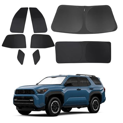 Window Shades for Toyota 4Runner 2025 2026 Accessories Car Side Full Windows Rear Triangular Windshield Sun Shade Sun UV Rays & Privacy Protection for Camping 8PCS (8 Count)