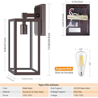 Dusk to Dawn Outdoor Lighting Fixtures for House (2 Count)