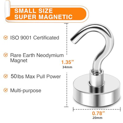 Magnetic Hooks 50Lbs+ Heavy Duty Magnet Hook for Cruise Cabins