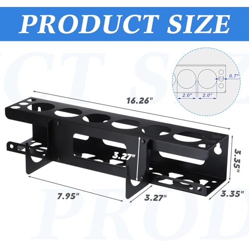 1 Pack Caulking Tube and Gun Holder 6 Slot 16.3 x 6.1 x 3.4 Inch Caulking Gun Storage Rack with Horizontally Base Sealant Organizer for Garage Workshop Work Van Wall Mounted Tubes and Nozzle
