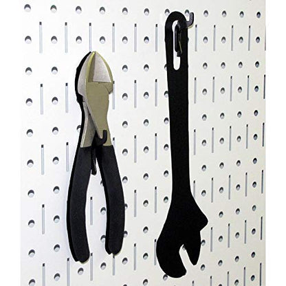 30-WRK-400WB Standard Workbench Metal Pegboard Tool Organizer,White/Black