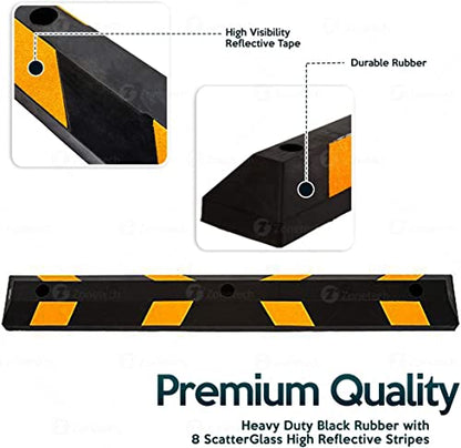 Parking Stopper for Garage Heavy Duty Rubber Parking Curb Stops 72” Garage Parking Stops 12