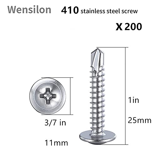 200pcs）#8×1”for Sheet Metal Self