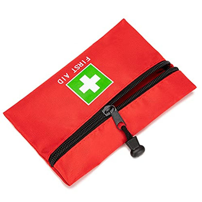 Red Emergency Bag First Aid Small Empty Travel Rescue Pouch First Responder Storage Medicine Pocket Bags for Car Home Office Kitchen