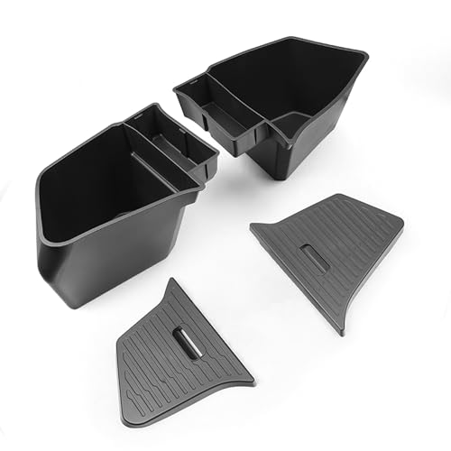 2PCS for 2025 2026 Tesla Model Y Juniper Trunk Organizer Trunk Storage Bins with Lid TPE Waterproof Trunk Storage Box for Model Y Juniper Interior Accessories (2 Count)