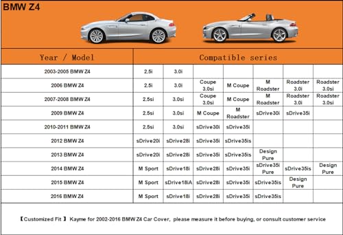 6 Layers Waterproof Car Cover for BMW Z4 Coupe