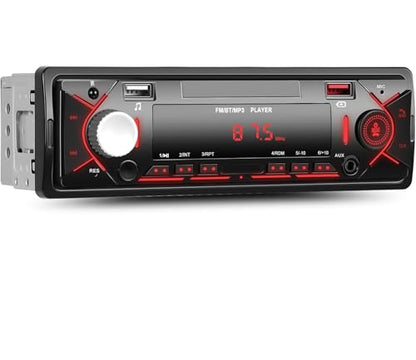 Single Din Car Stereo with Bluetooth 5.0 Hands Free Calling Digital Car Stereo Receiver FM Radio Car Mp3 Player Audio Multimedia System with 2 USB