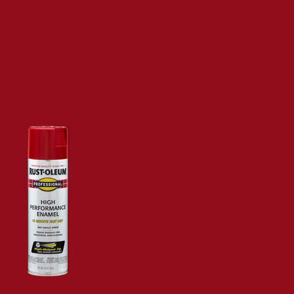 Rust-Oleum 7564838 Professional High Performance Enamel Spray Paint, 15 Oz, Gloss Safety Red