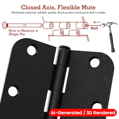 Rounded Door Hinges 3.5" X 3 1 (18 Count)