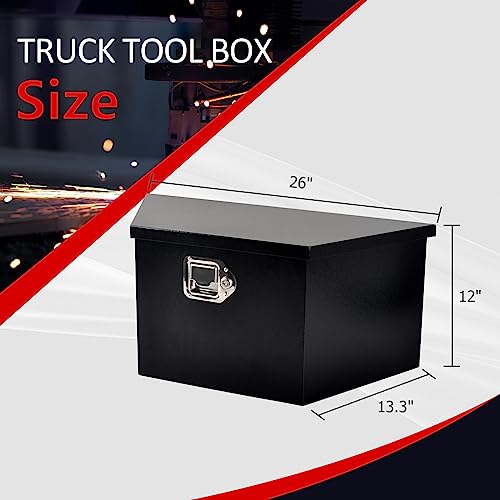 Black Steel Trailer Tongue Truck Box 26 x 13.3 x 12 Inch