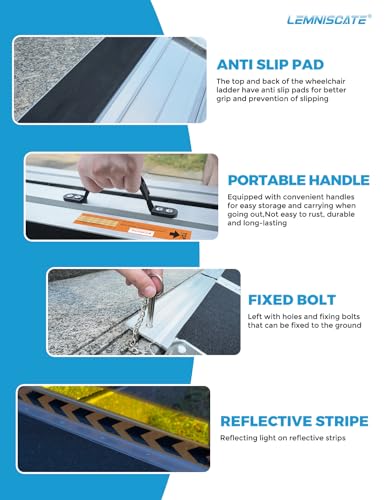 2FT Portable Wheelchair Ramp Aluminum Non