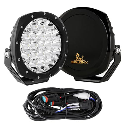 7Inch Round LED Offroad Lights 2PCS 210W 32000LM Super Bright LED Off Road Lights Driving Lights Round Waterproof IP68 IP69K 12V 24V for Pickup Trucks SUV ATV UTV 4x4