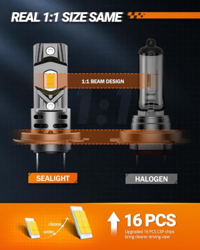 H7 Bulbs 95000LM for ATVs & Powersports (2 Count)