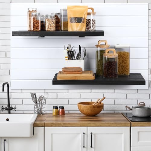 Wooden Floating Shelves for Wall Set of 4 (4 Count)