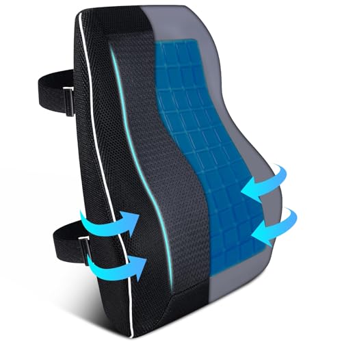 Gel Lumbar Support Pillow for Office Chair Car Gaming Chair Lower Back Pain Relief Back Support
