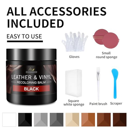 Leather Recoloring Balm and Leather Repair Kit for Furniture