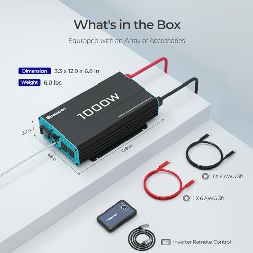 Inverter P2 1000W Pure Sine Wave Inverter 12V DC to 120V AC