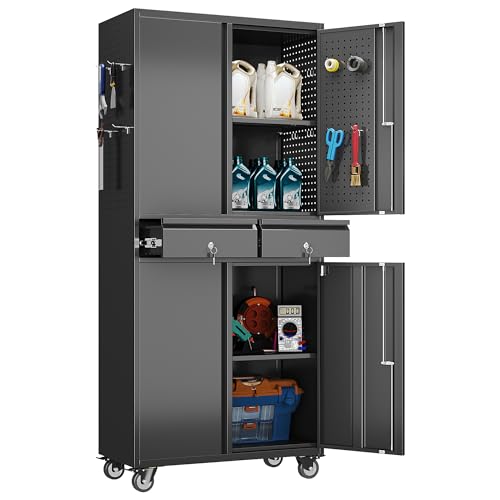 71 Inch Garage Storage Cabinet with 2 Drawers