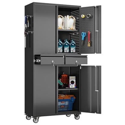 71 Inch Garage Storage Cabinet with 2 Drawers