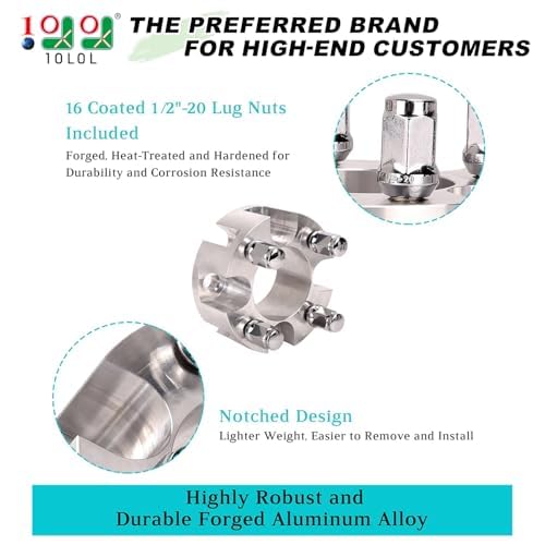 2 Inch Golf Cart Wheel Spacers Kit with Lug Nuts