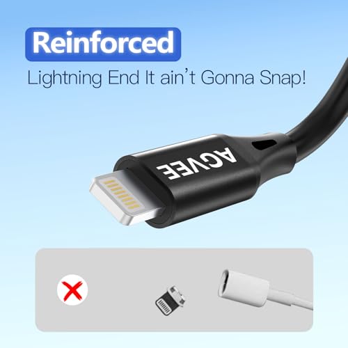 5ft Coiled Short USB to Lightning Charging Cable [MFI Certified] 3A Fast Charger Cord in Car for iPhone 14 (5 Foot)