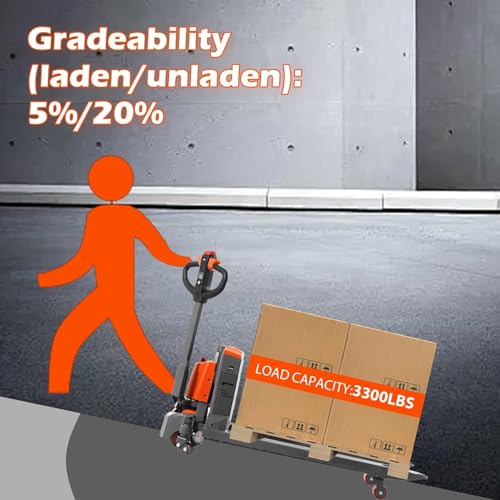 Tory Carrier Full Electric Power Pallet Jack Truck 3300lb Cap. 48" x 27" Fork Size