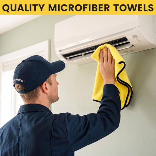 18 Pcs 16"x24" Yellow Microfiber Towels for Cars Drying Polishing (18 Count)