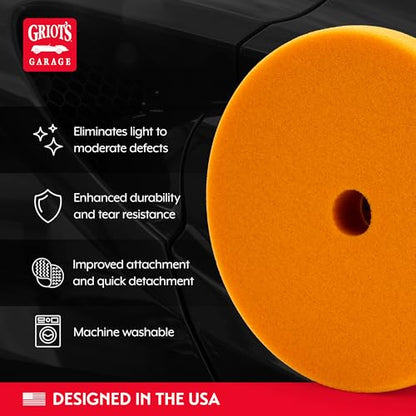 Orange Foam Correcting Pads for Car Polishing and Detailing (2 Count)