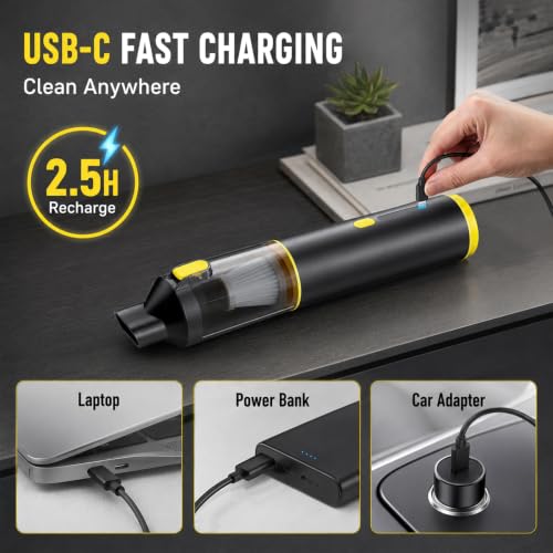 Handheld Car Vacuum Portable Cordless 3 Suction Modes