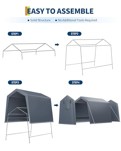 6x8 Ft Carport Heavy Duty Tent with Roll