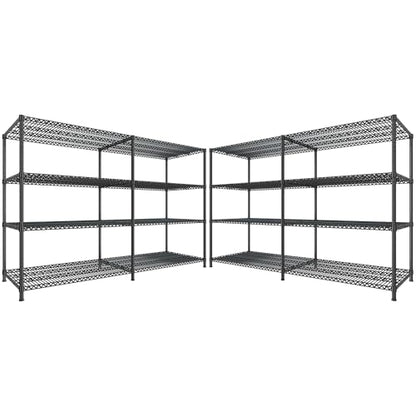 81.5''W Storage Shelves 3680LBS Garage Shelving Heavy Duty 4 Tier Metal Shelving Unit Adjustable Wire Shelf and Storage Pantry Shelves for Kitchen Garage (2 Count)