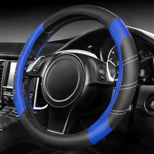 Line Rider Microfiber Leather Sporty Steering Wheel Cover Universal Fits for 95% Truck