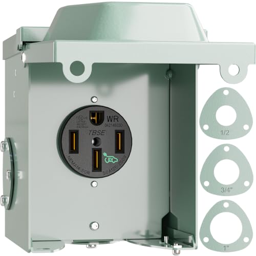 50 Amp 125 250 Volt EV Power Outlet Box