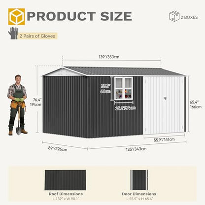 12x8 FT Outdoor Storage Shed