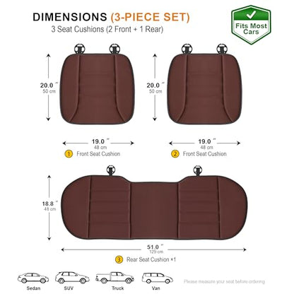 3 Piece Memory Foam Car Seat Cushion Set for Driving Comfort (3 Count)