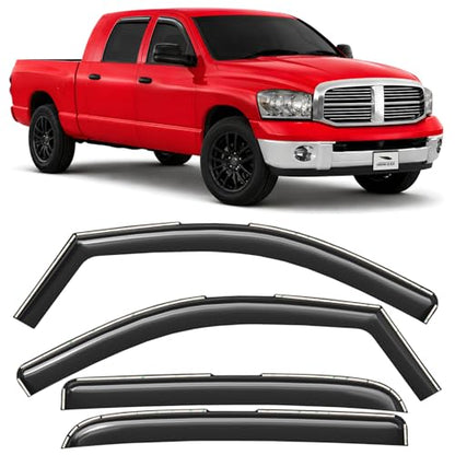 in Channel Extra Durable Rain Guards for Dodge RAM 2002