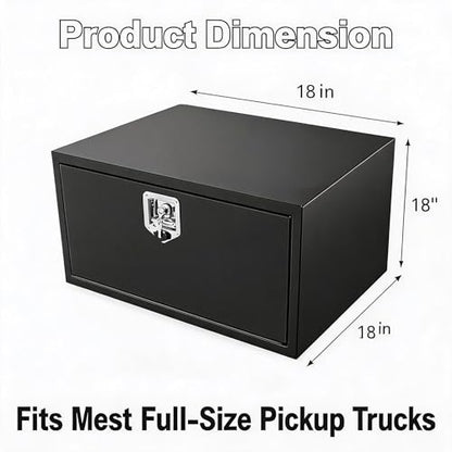 24 in Truck Tool Box Black Steel Truck Storage Tool Box