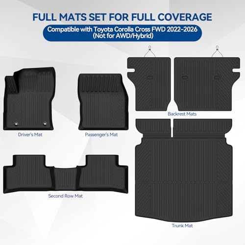 Custom Fit Floor Mats for Toyota Corolla Cross Gas FWD 2022