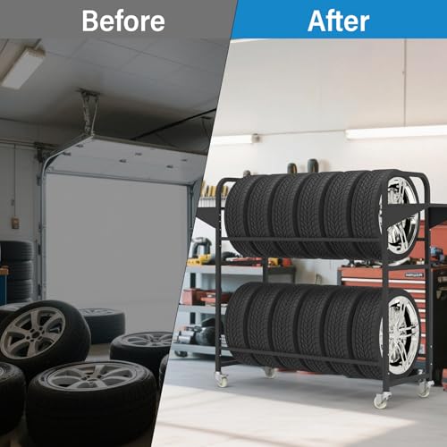 Tire Storage Rack 57" x 55.1" x 20" w