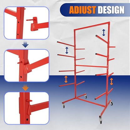 Bumper Adjustable Storage Rack Steel Floor Mobile Bumper Storage