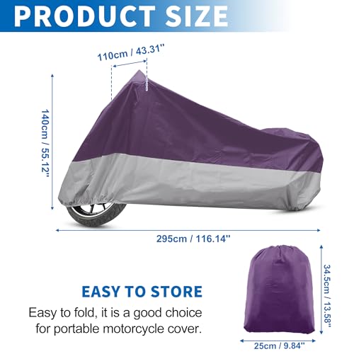 Motorcycle Cover for Harley Davidson Fits Up to 116.14" XXXL
