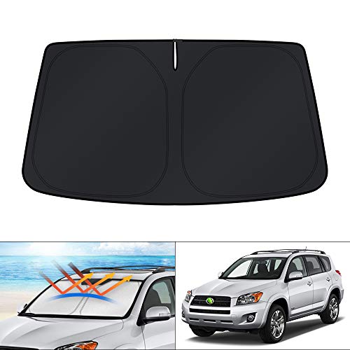 Windshield Sun Shade for Toyota RAV4 2006 2007 2008 2009 2010 2011 2012 Accessories Custom Fit Sunshade Foldable Window Sun Protector Block UV Rays Keep Car Cooler