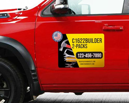 Builder and Contractor Customizable Car Magnets and Decals (2 Count)