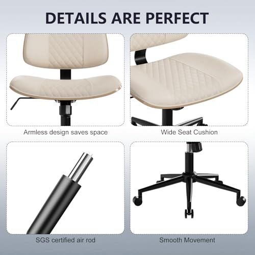 Modern Armless Office Chair with Wheels