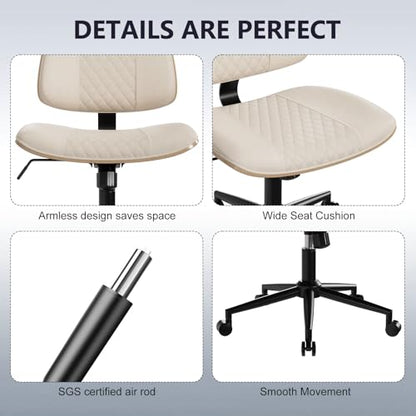 Modern Armless Office Chair with Wheels