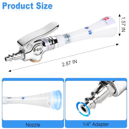 Upgraded Portable Car Cleaning Gun Detailing Interior Dry Air Blow Gun with Tapered Nozzle High Pressure Blower Cleaning Tool for Car Surfaces Quickly Blasts Dust