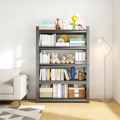 63" H Storage Shelves Standing Shelf Units Metal Book Shelf Organizer Unit Metal Shelves Adjustable Pantry Shelf for Closet Pantry Basement Kitchen Warehouse 63" H X 45" W X 16" D (5 Count)