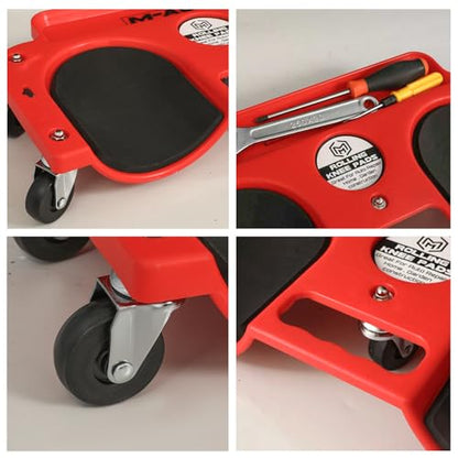 Rolling Knee Creeper Durable Knee Pads with Full 360 Degree Turn Casters and Tool Tray