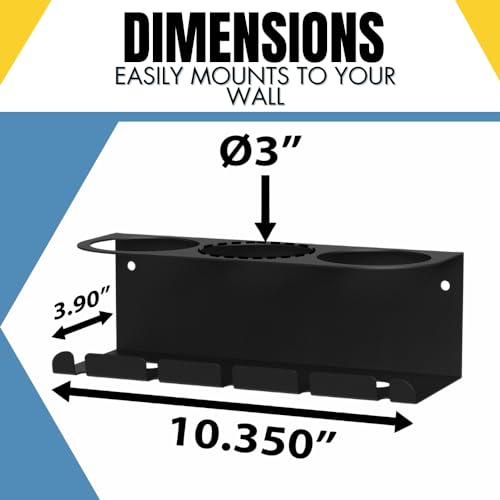 Wall Mount Air Tool Holder with 3 Aerosol Can Storage